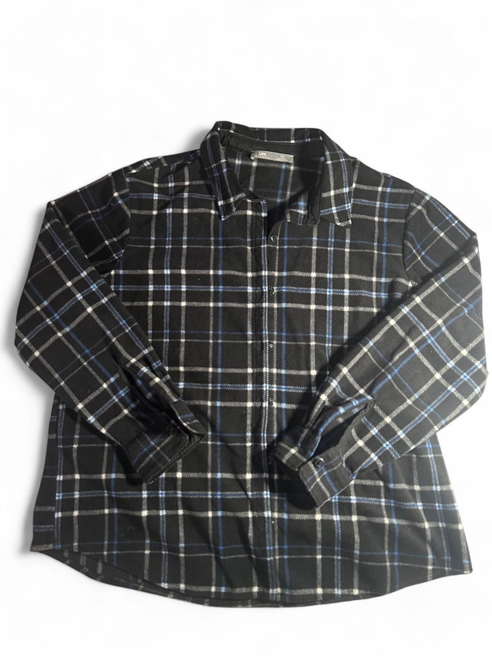 Riders by Lee Women’s XL Black Blue Plaid Fleece Shacket